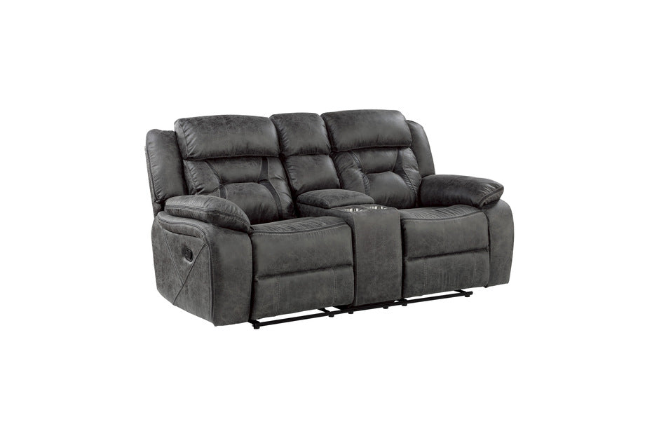 Madrona Hill Gray Reclining Sofa and Loveseat 9989