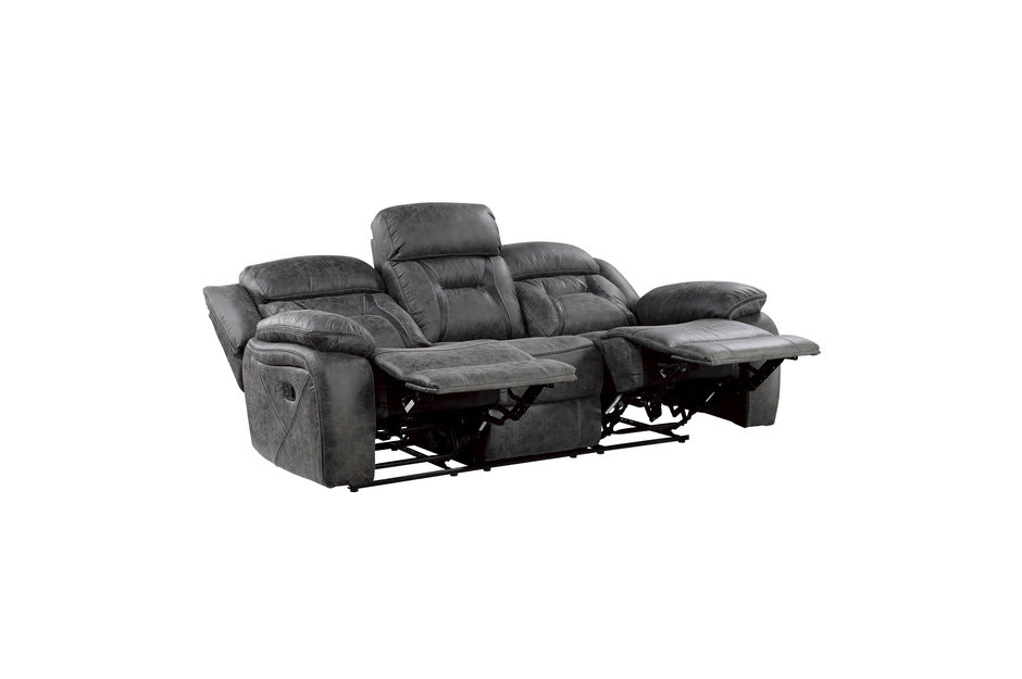 Madrona Hill Gray Reclining Sofa and Loveseat 9989