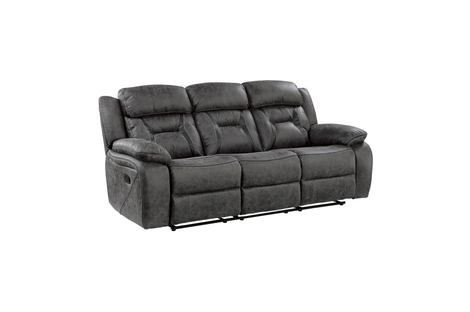 Madrona Hill Gray Reclining Sofa and Loveseat 9989