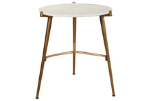 Load image into Gallery viewer, Chadton White/Gold Finish Accent Table   A4000004