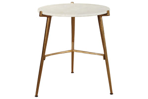 Chadton White/Gold Finish Accent Table   A4000004