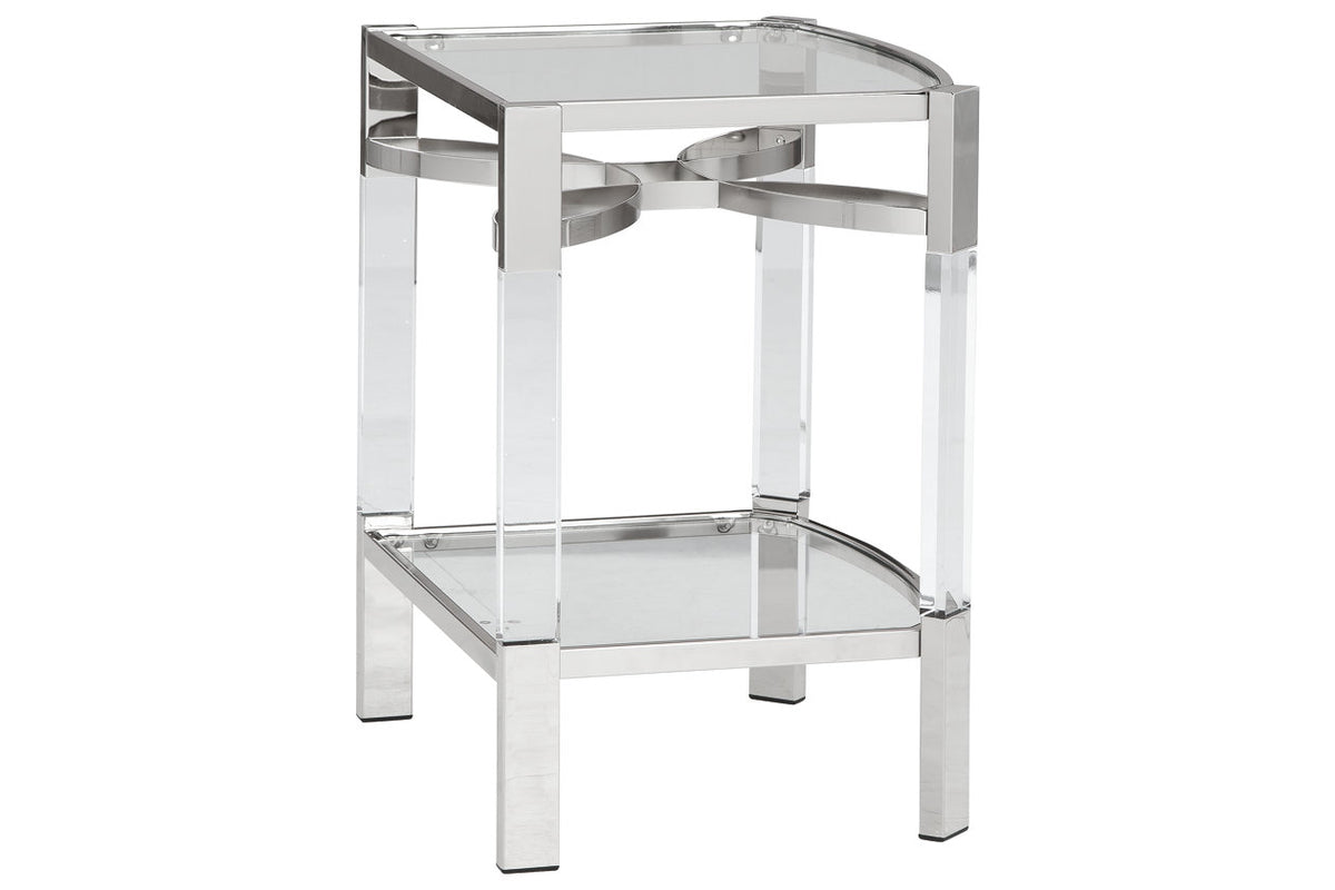 Chaseton Clear/Silver Finish Accent Table A4000334