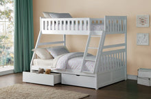 Load image into Gallery viewer, Galen White Twin/Full Bunk Bed with Storage | B2053