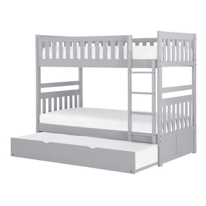 Orion Twin/Twin Grey Bunk Bed with Twin Trundle B2063