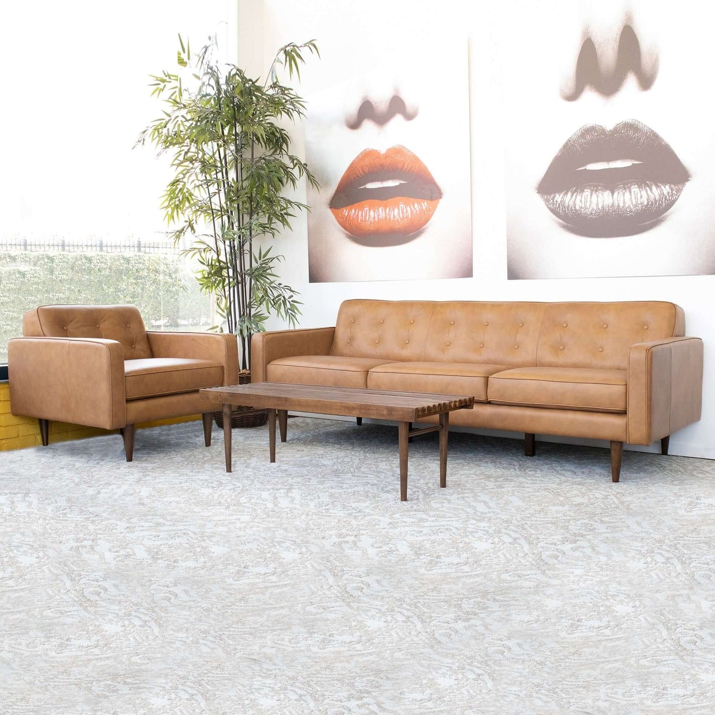 Giselle Tan Genuine Leather Sofa