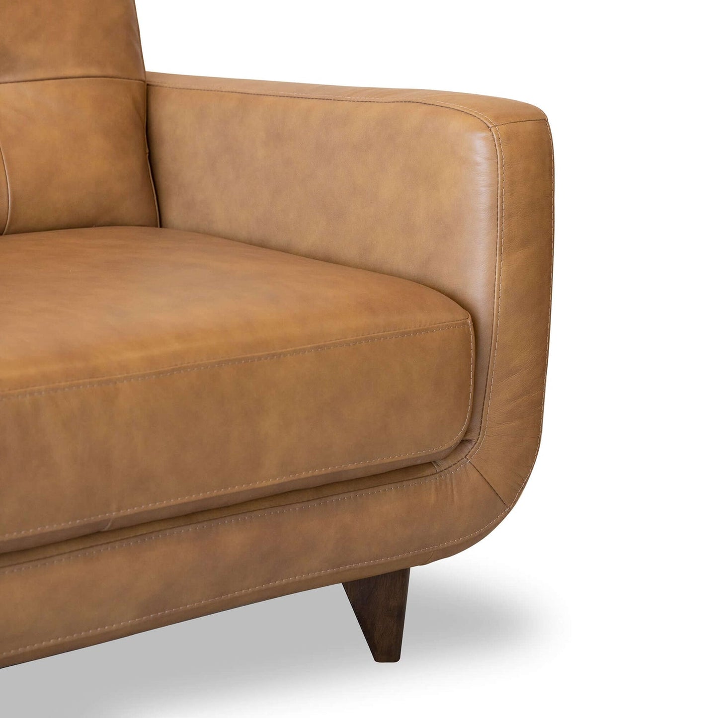 Allison Tufted Back Tan Genuine Leather Sofa