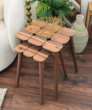 Load image into Gallery viewer, Hilson Mid-Century Modern Walnut Nesting Table Set (Set Of 3)