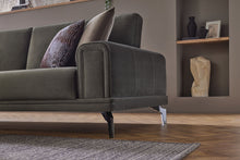 Load image into Gallery viewer, Evora Khaki Green 3-Seater Sofa Bed