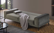 Load image into Gallery viewer, Evora Khaki Green 3-Seater Sofa Bed