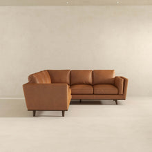 Load image into Gallery viewer, Farsah Mid Century Modern Tan Leather Corner Sofa