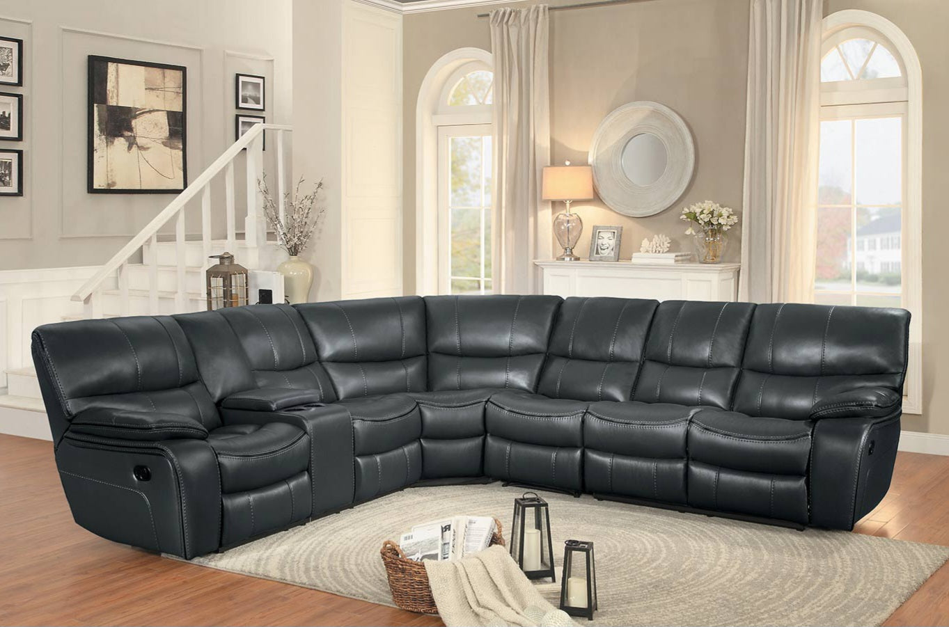 Pecos Grey Reclining Sectional 8480