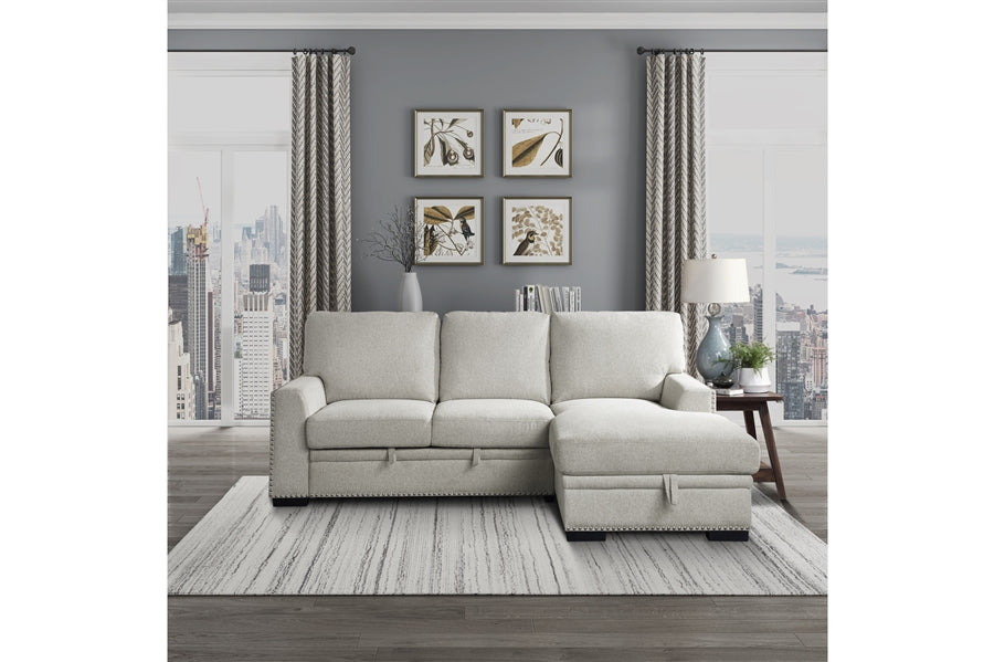 Morelia 2pc Sectional in Beige Fabric 9468