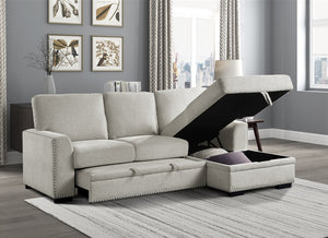 Morelia 2pc Sectional in Beige Fabric  9468