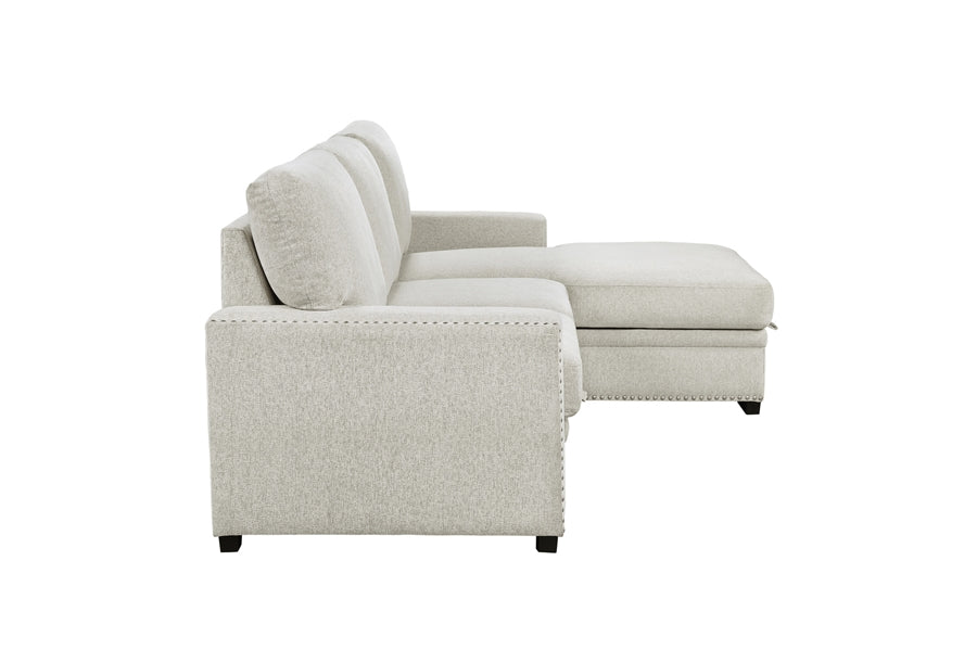 Morelia 2pc Sectional in Beige Fabric 9468