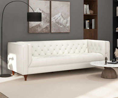 Evelyn Beige Boucle Luxury Chesterfield Sofa