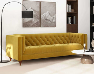 Evelyn Yellow Luxury Chesterfield Sofa