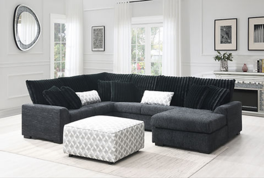 Brady Black Fabric Sectional S1800