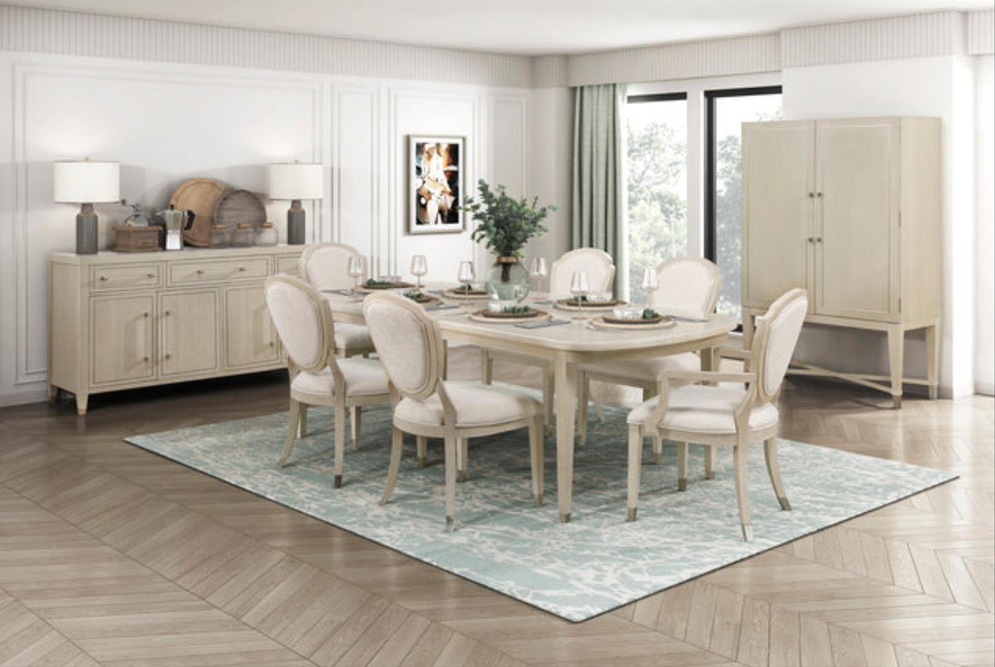 Genoa Light Oak Extendable Dining Set 1312