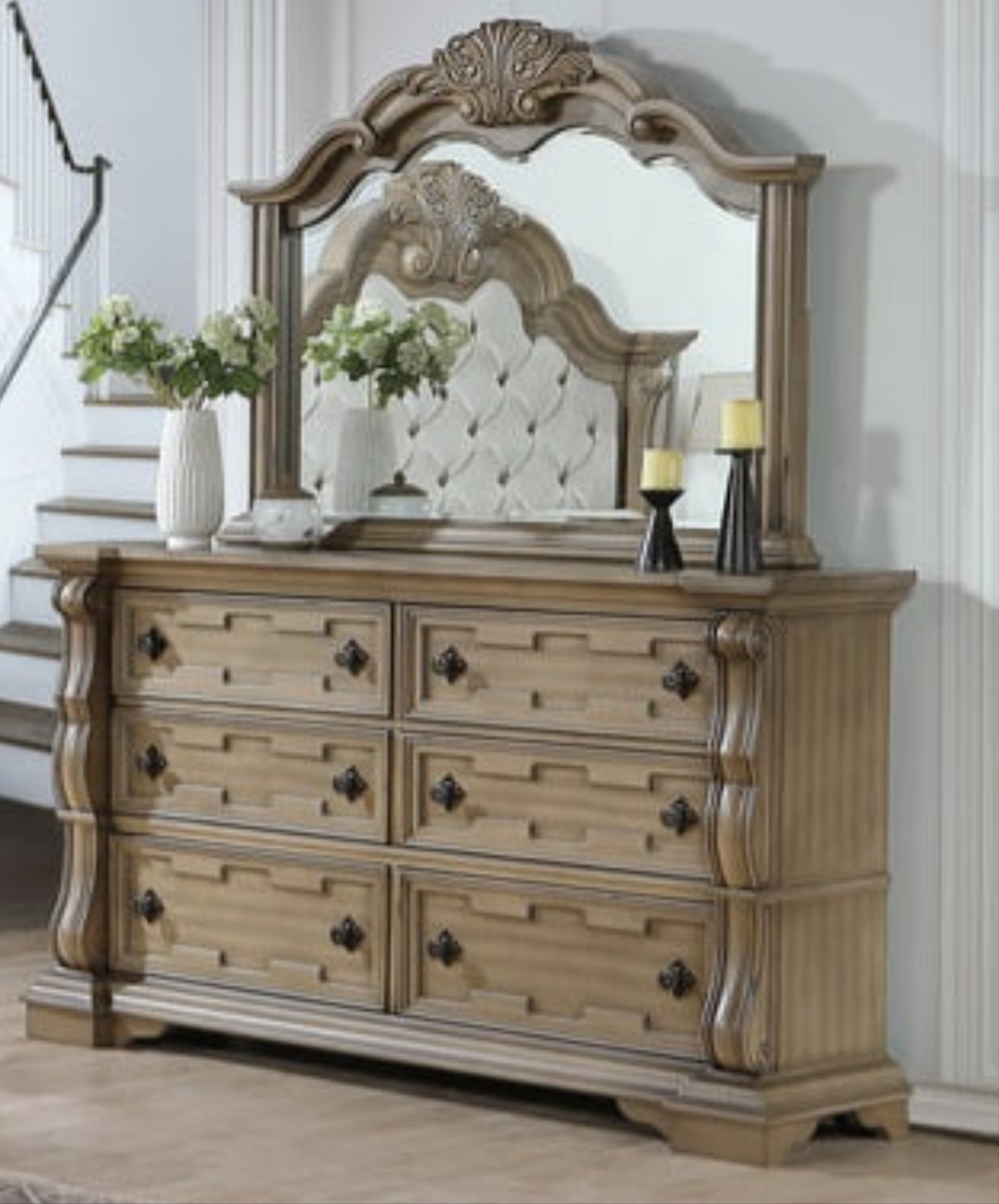B9010 Light Brown Panel Bedroom Set