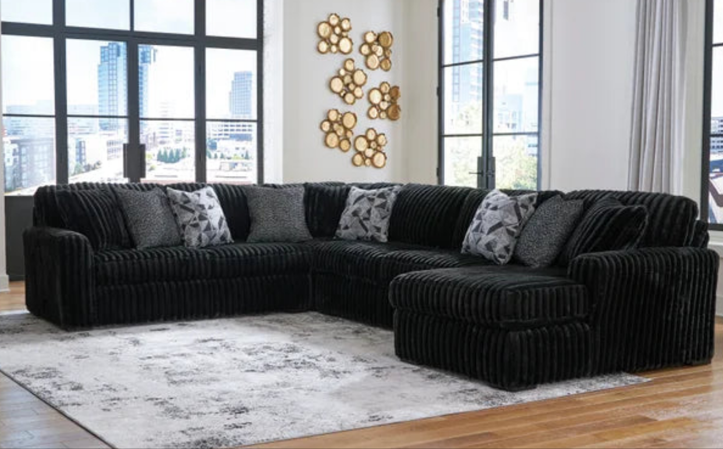 Midnight-Madness Onyx 4pc RAF Sectional | 98103