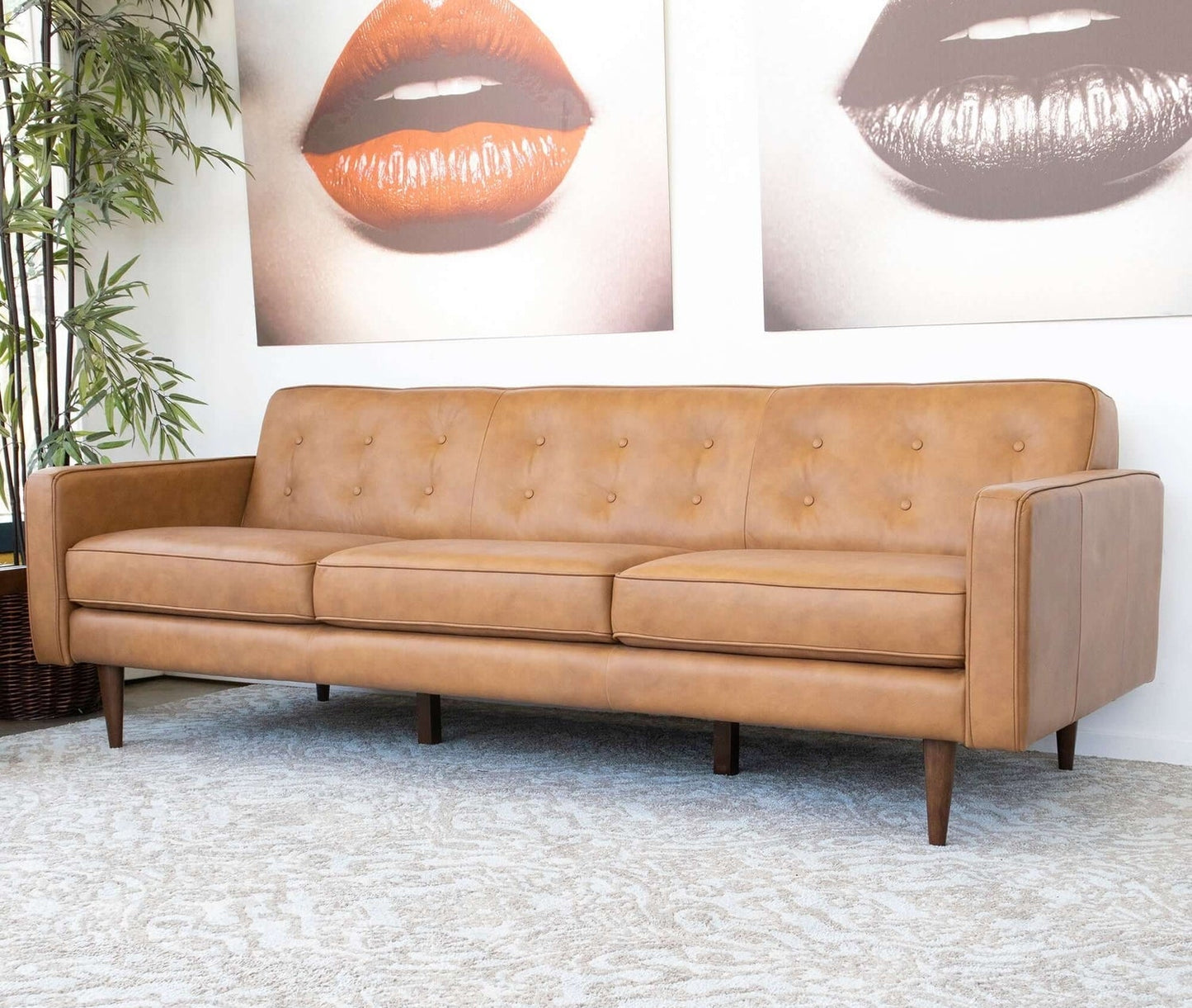 Giselle Tan Genuine Leather Sofa