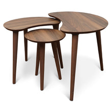 Load image into Gallery viewer, Moon Mid-Century Modern Walnut Nesting Table Set (Set Of 3)