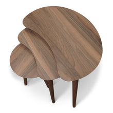 Load image into Gallery viewer, Moon Mid-Century Modern Walnut Nesting Table Set (Set Of 3)