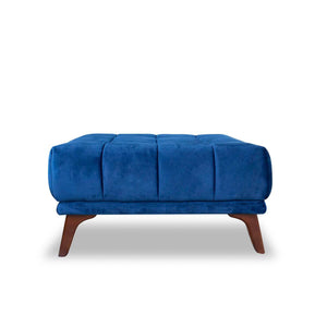 Addison Square Upholstered Ottoman Blue Velvet