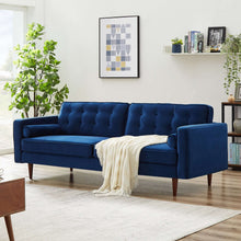 Load image into Gallery viewer, Casey Blue Velvet Sofa
