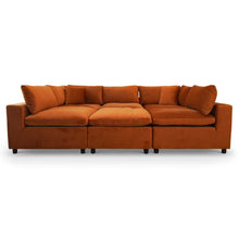 Load image into Gallery viewer, Laven Mid-Century Modern 6pc Burnt Orange Velvet Sectional.