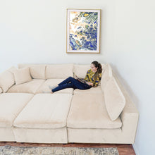 Load image into Gallery viewer, Laven Mid-Century Modern 6pc Ivory Velvet Sectional.