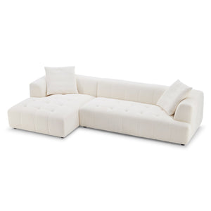Kaynes Ivory Boucle L-Shaped Sectional