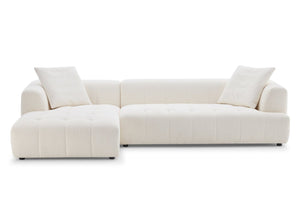 Kaynes Ivory Boucle L-Shaped Sectional