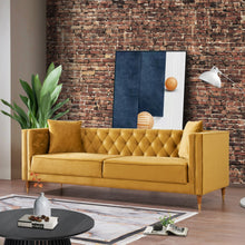 Load image into Gallery viewer, Autumn Modern Mustard Velvet Sofa