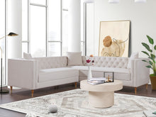 Load image into Gallery viewer, Lewer Mid Century Modern Cream Velvet Sofa