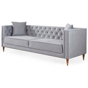 Autumn Modern Grey Velvet Sofa