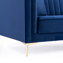 Load image into Gallery viewer, Angelina Mid-Century Modern Dark Blue Velvet Tufted Sofa
