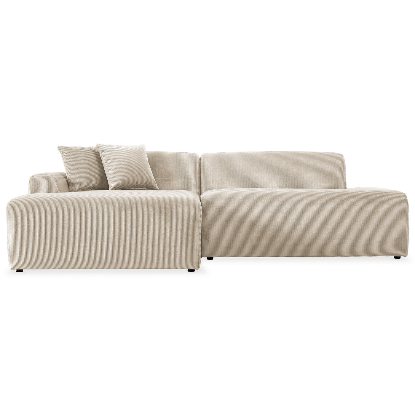 Mar Cream LAF Sectional Corduroy Sofa