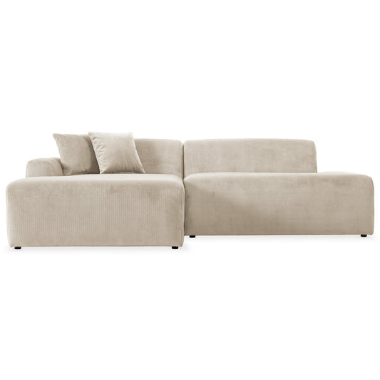 Mar Cream LAF Sectional Corduroy Sofa