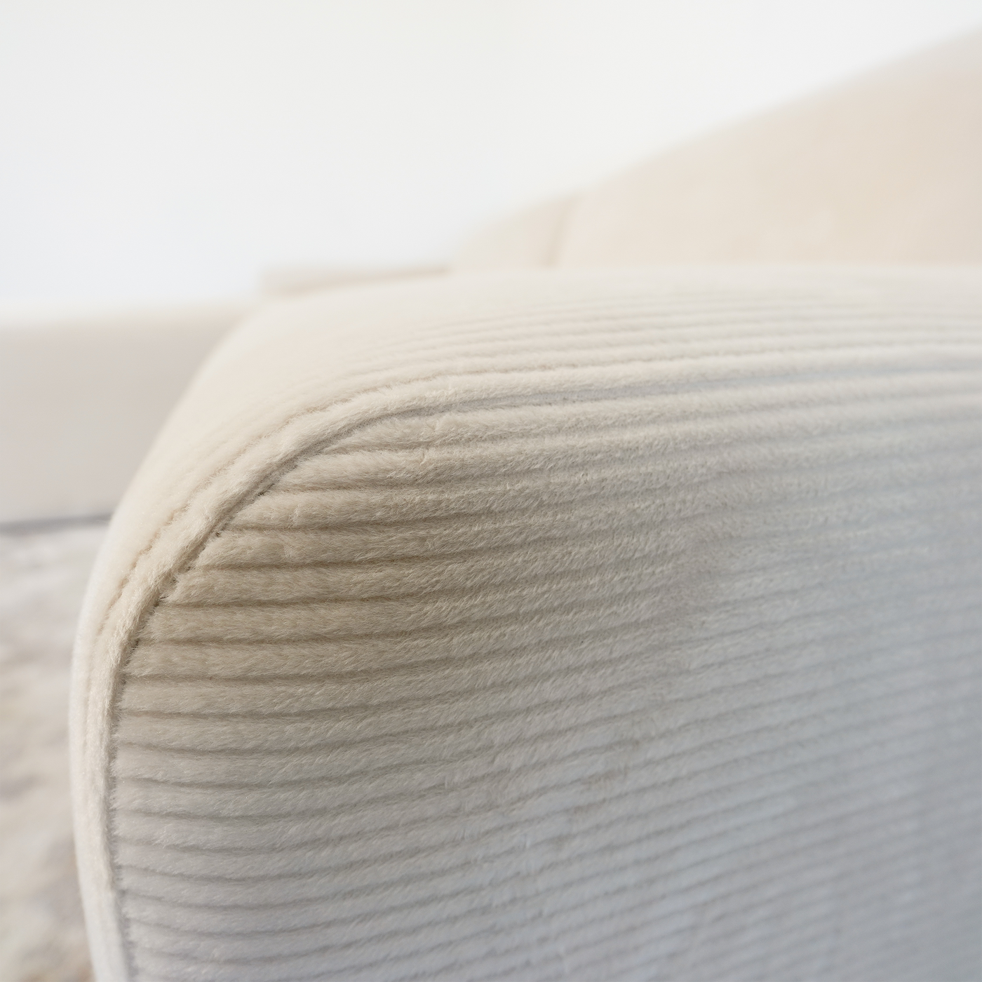 Mar Cream LAF Sectional Corduroy Sofa