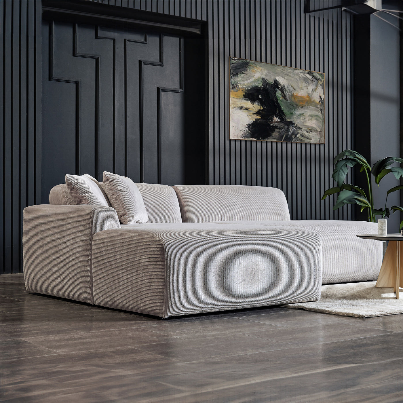 Mar Grey LAF/RAF Sectional Corduroy Sofa