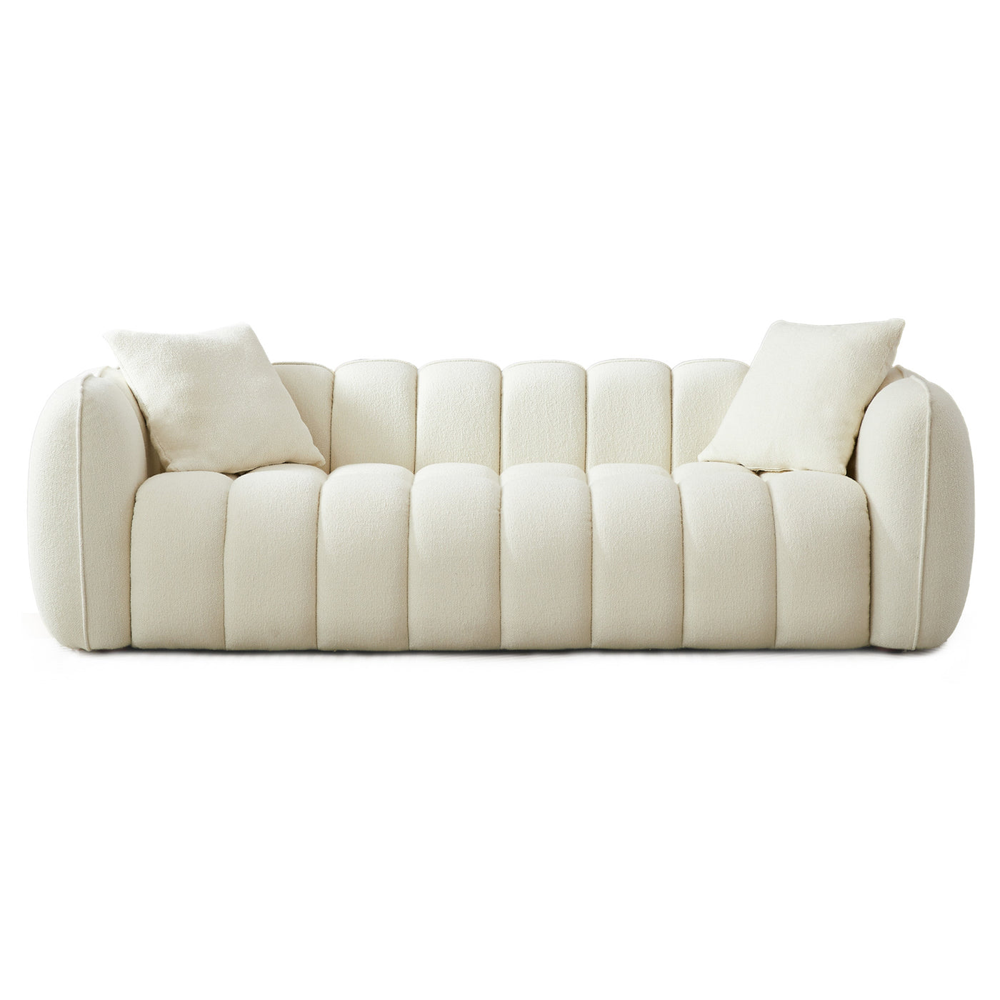 Marissa 90" Sofa (Cream Boucle)