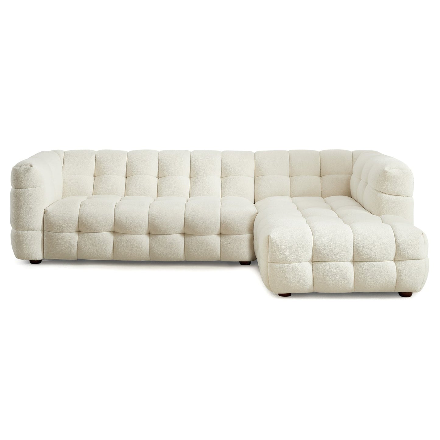 Morrison 140" Right Sectional Sofa Cream Boucle