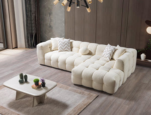 Ivy Ivory Boucle RAF Sectional