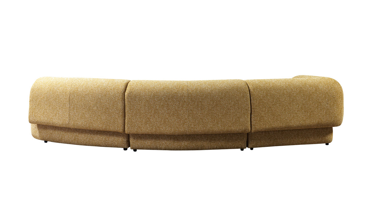 Lena Mustard Boucle 3-Piece Curved 145" Sectional