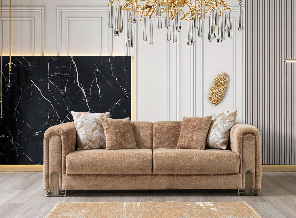 Brenda Coffee Boucle Living Room Set