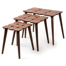 Load image into Gallery viewer, Hilson Mid-Century Modern Walnut Nesting Table Set (Set Of 3)