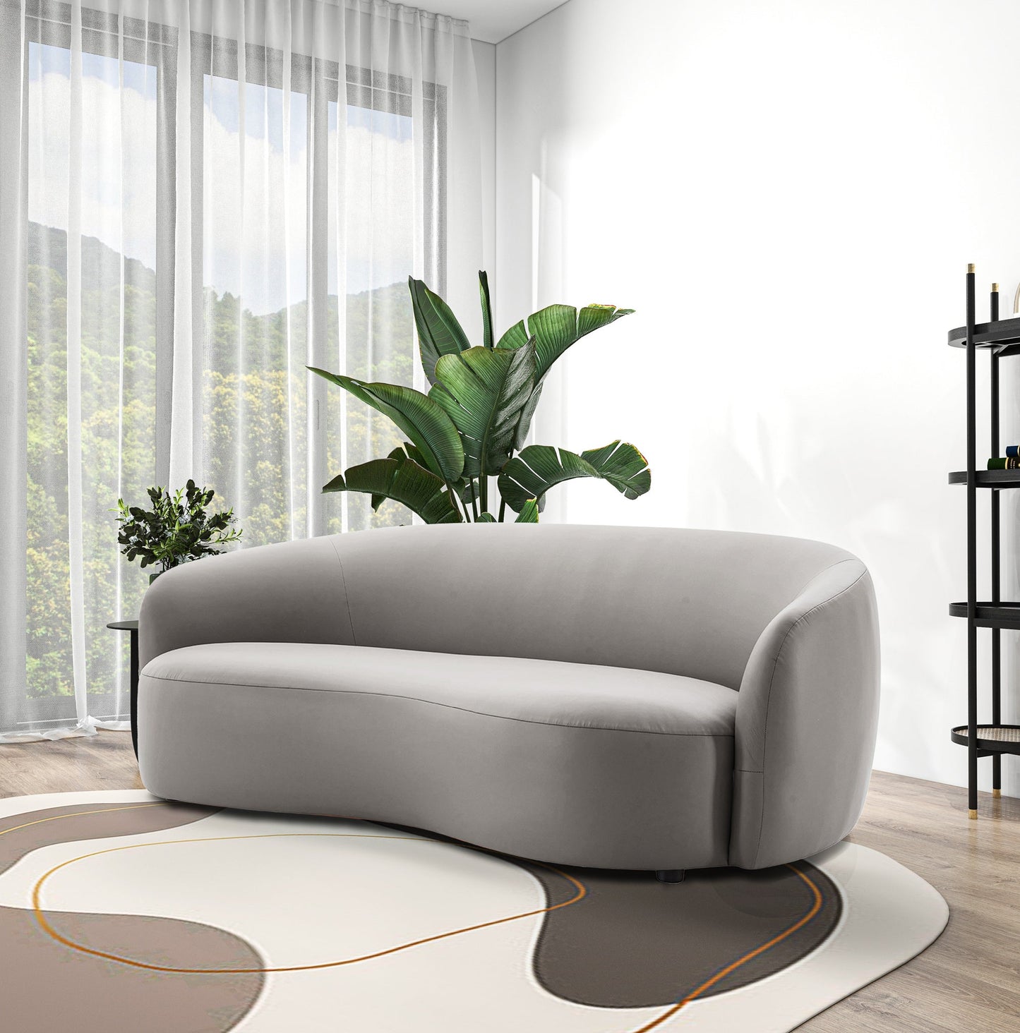 Porter Gray PU Leather Sofa