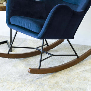 Chelsea Blue Velvet  Rocking Chair