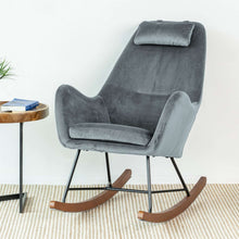 Load image into Gallery viewer, Chelsea Grey Velvet Rocking Chair